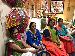 Women members&nbsp; posing for photos at a event at Gujarati Samaj Fresno.